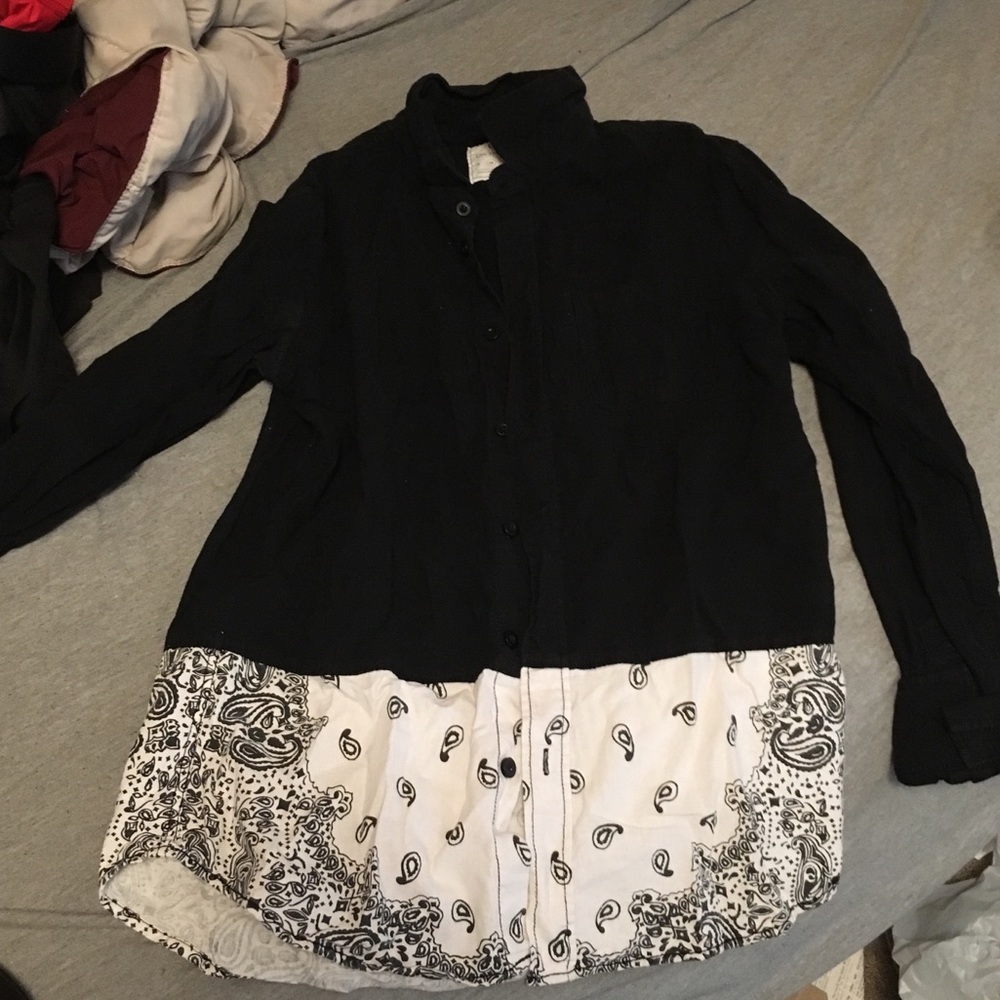 Button up bandana on the byas pacsun shirt